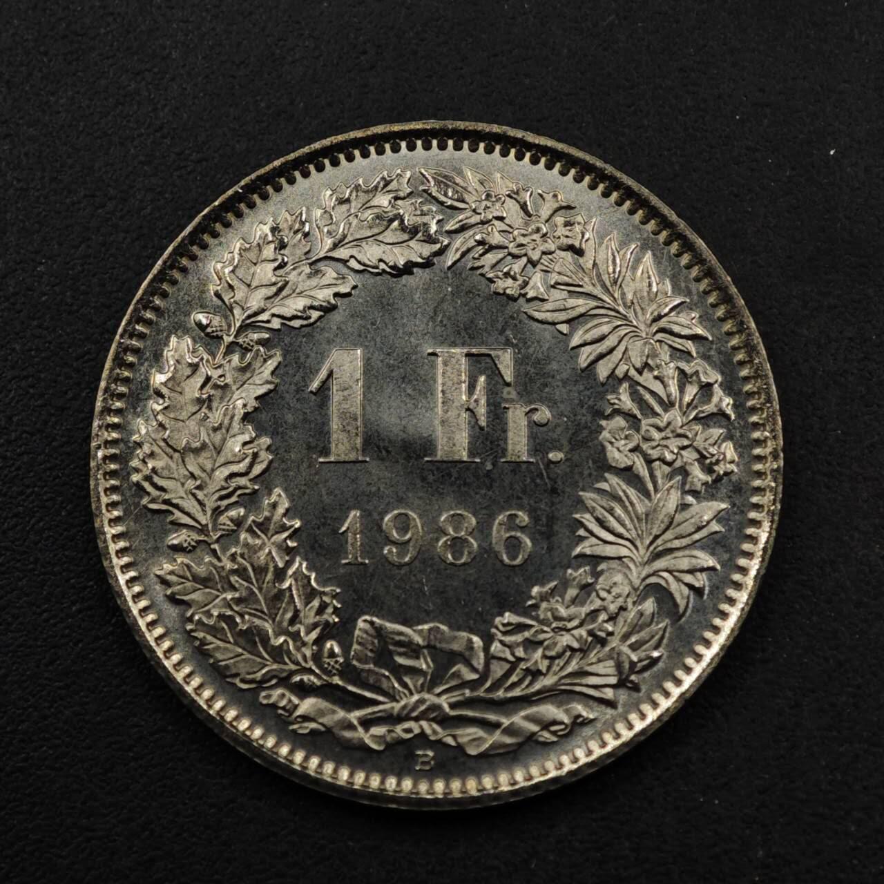 【淘币小摊】限时拍第八百五十八拍  散币场  满百包邮可预留两周  周一统一发货  瑞士1986年1法郎镍币