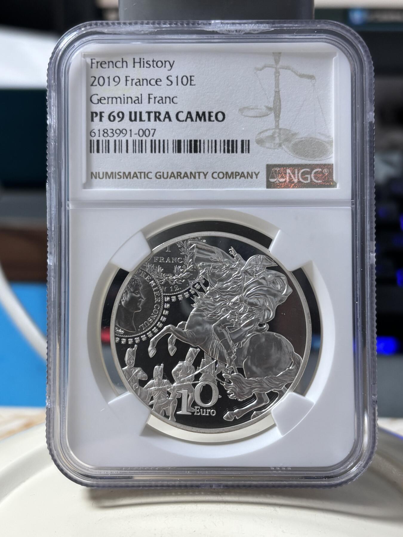 第190期拍卖 法国2019年拿破仑诞辰250周年10欧银币NGC-PF69，900银，22.2克