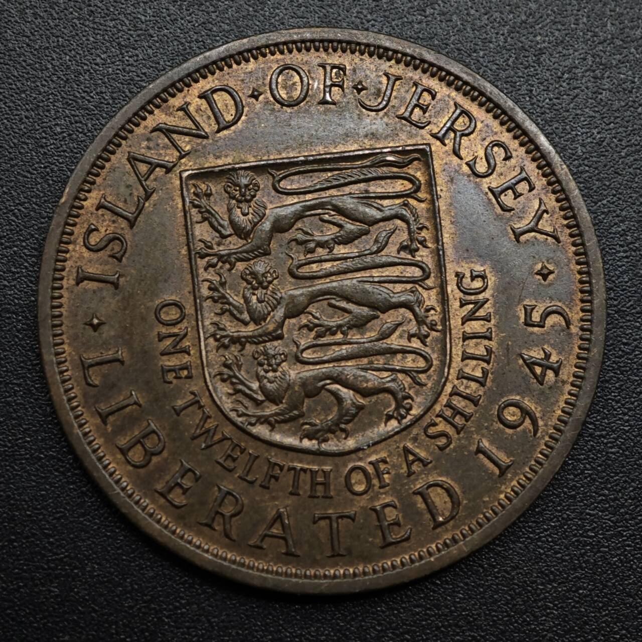 【淘币小摊】限时拍第八百六十拍  老铜币场  满百包邮可预留两周  周一统一发货  泽西岛1945年乔治六世1/12先令铜币