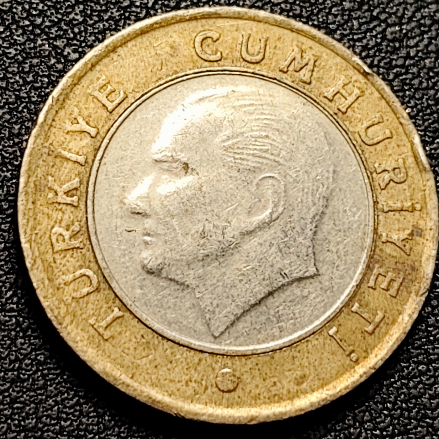 泉币菌-第180场- 精品福利场 土耳其1里拉双色币 凯末尔总统 26mm