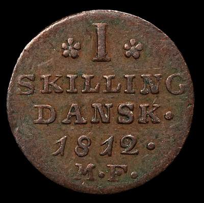 修遠堂世界钱币第103期 - 1812年丹麦1 SKILLING铜币
