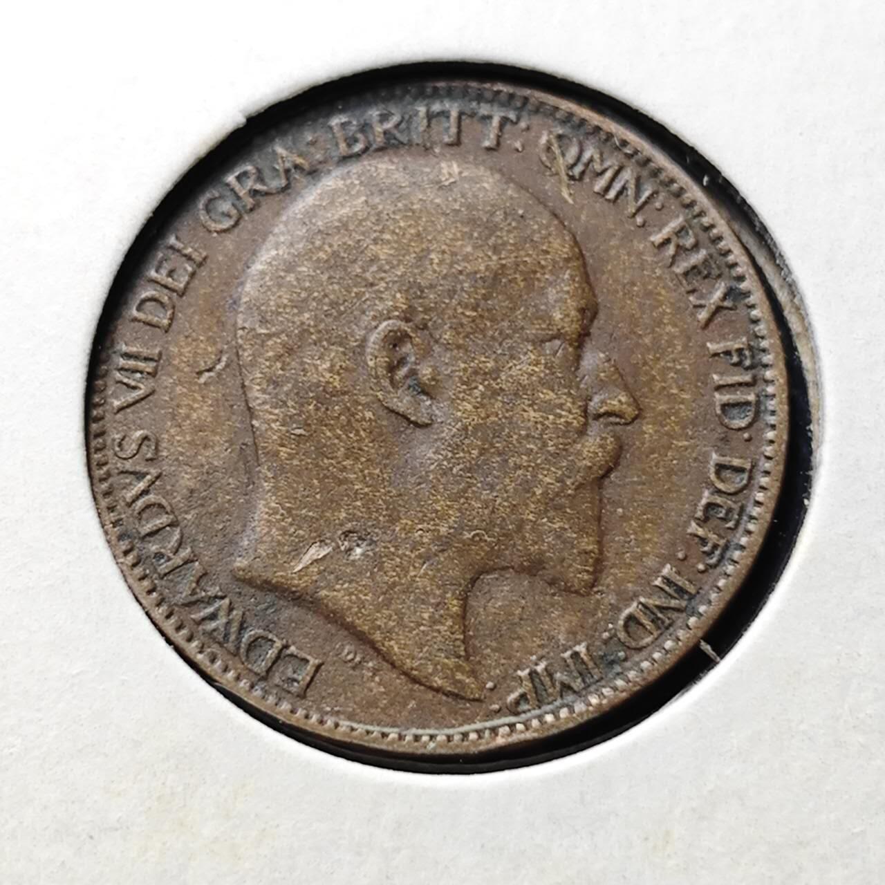 KK钱币收藏小铺  第398期 百期特拍（四拍之二） 2月预留时间 周末发货  1909英国爱七1法新铜币