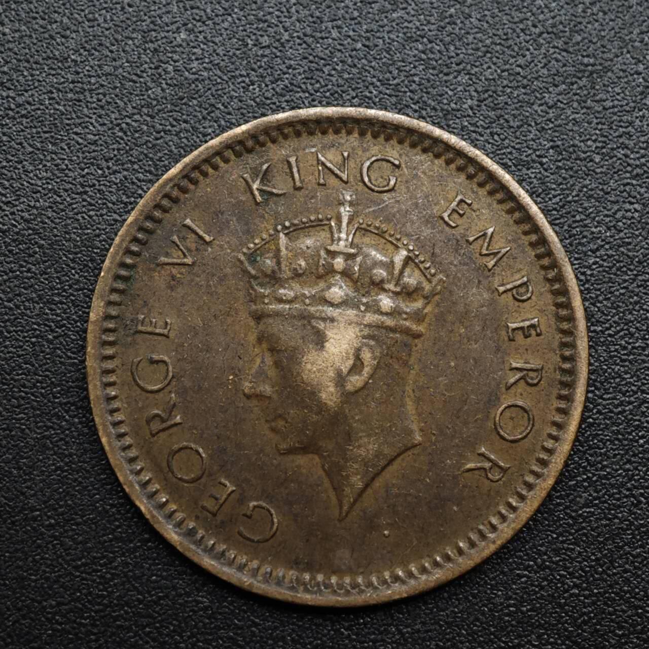 【淘币小摊】限时拍第八百六十拍  老铜币场  满百包邮可预留两周  周一统一发货  印度1939年乔治六世1/2派沙铜币