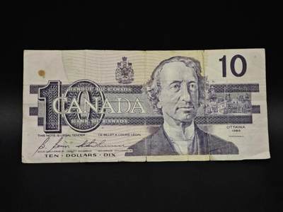 【淘币小摊】实时拍第八百五十九拍   无佣金福利纸币场   满百包邮可预留二周 每周一统一发货   - 加拿大10元纸币【有折】