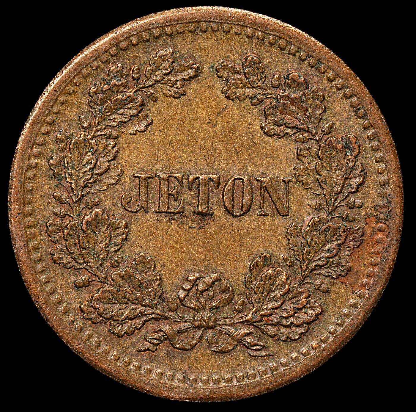 修遠堂世界钱币第103期 19世纪末-20世纪初 法国桥牌JETON，未流通，重4.06g