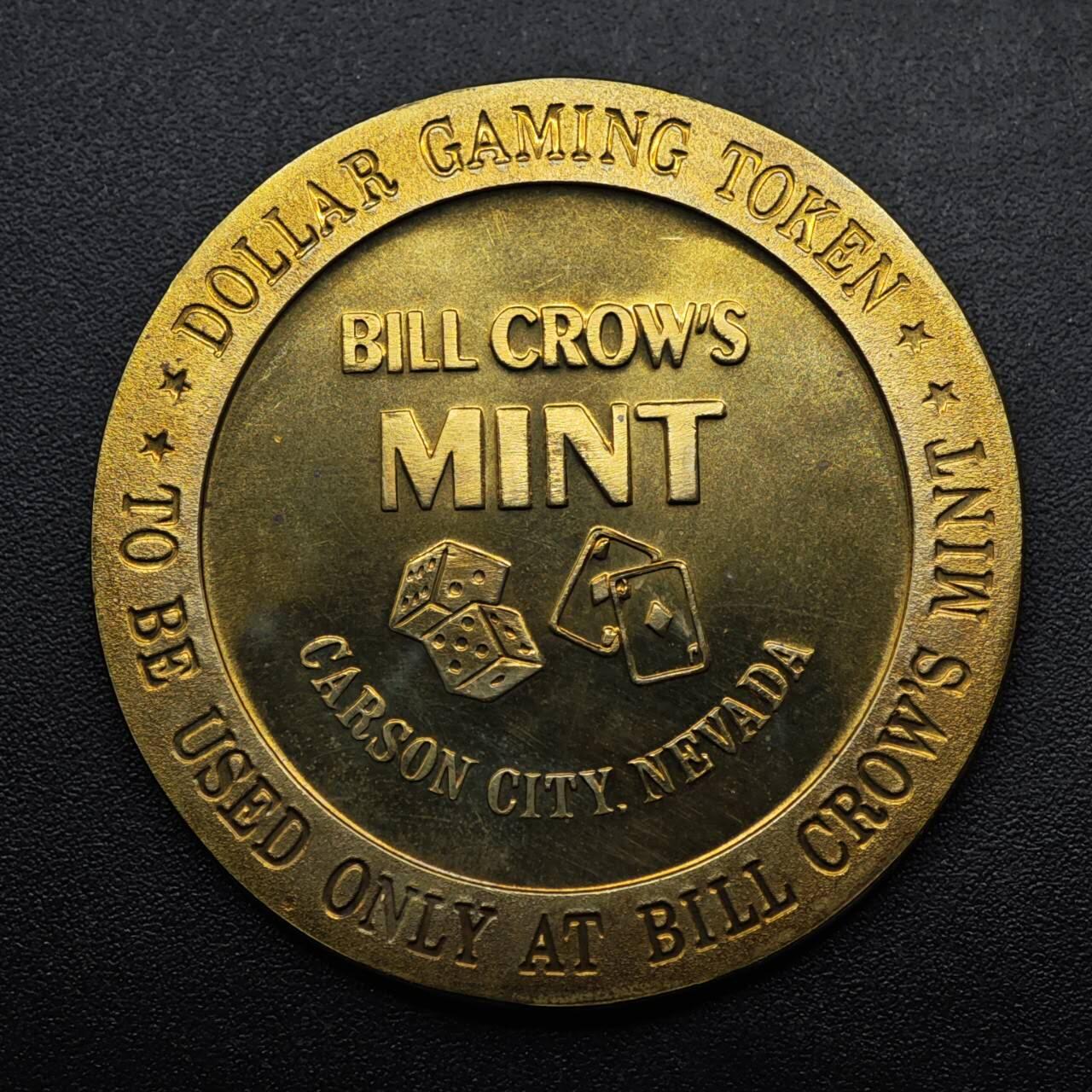 【淘币小摊】限时拍第八百五十八拍  散币场  满百包邮可预留两周  周一统一发货  美国1966年内华达州卡森市Bill Crow's Mint半美元代币铜币