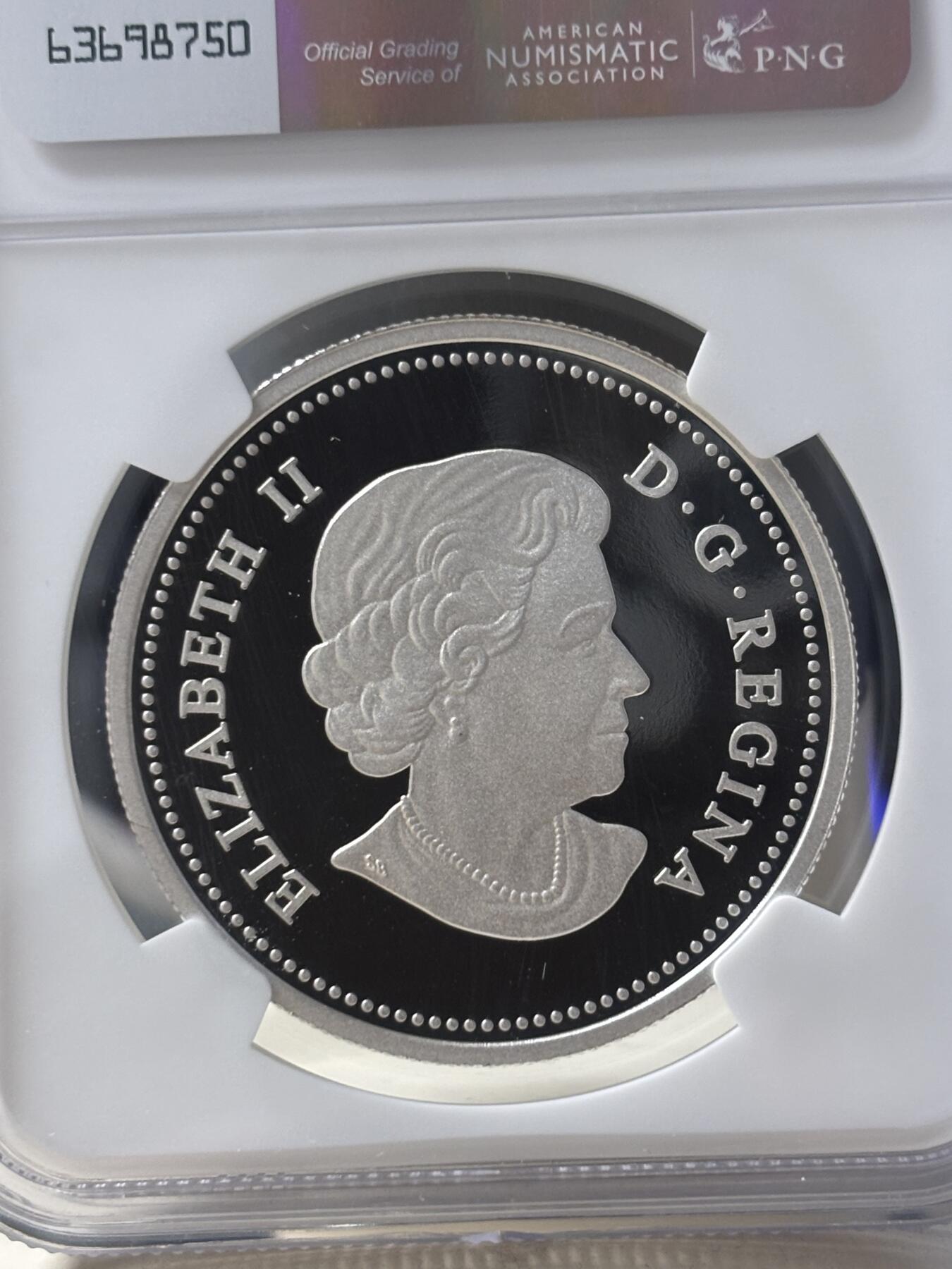 第190期拍卖 2012年加拿大驼鹿纪念银币NGC-PF69，  31.105g,999银