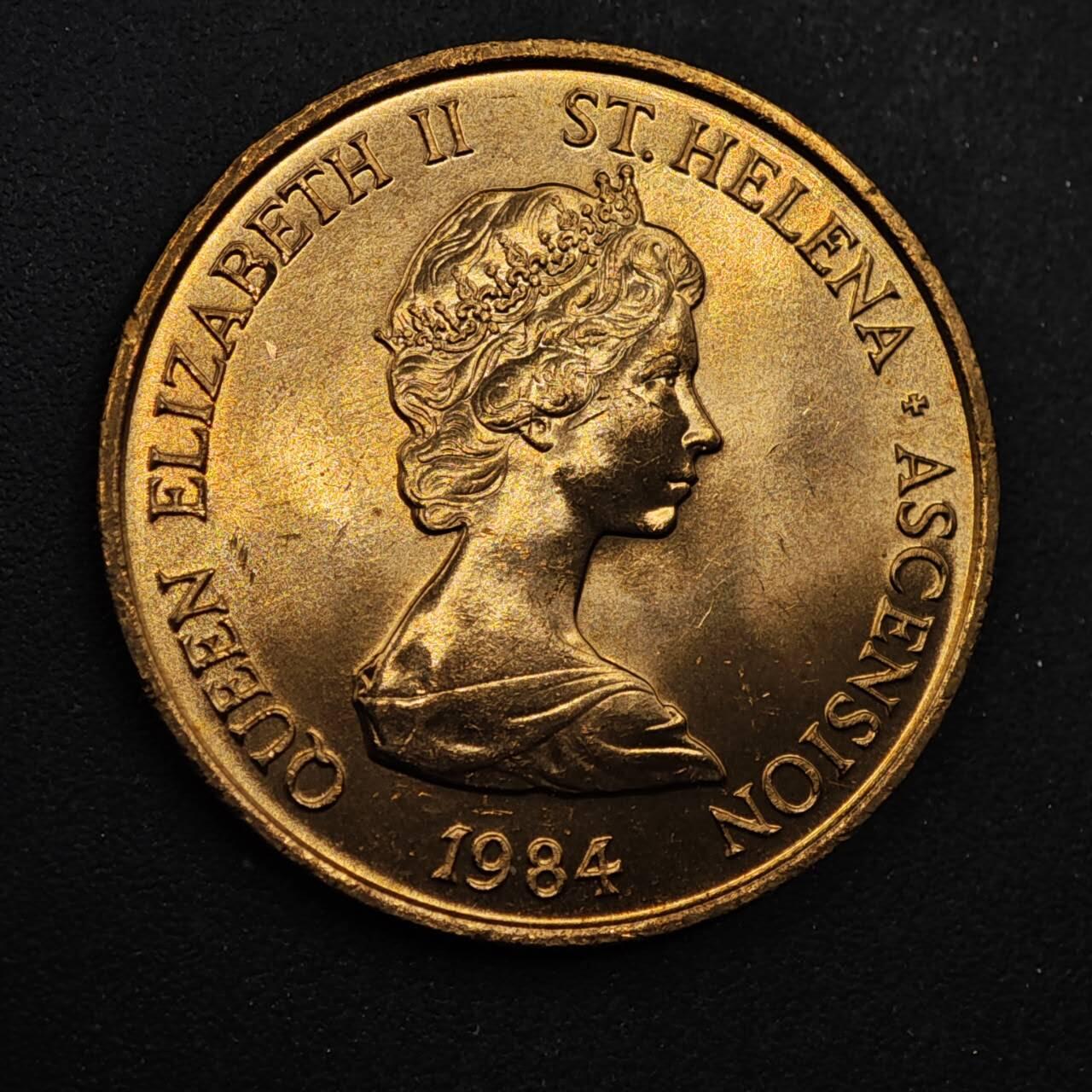 【淘币小摊】限时拍第八百五十八拍  散币场  满百包邮可预留两周  周一统一发货  圣赫勒拿1984年毛驴2便士铜币