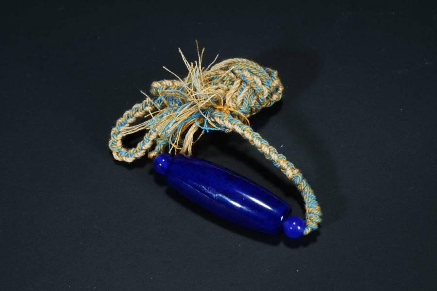 上海都达杂项专场十八（全场包邮） 天然蓝玛瑙天珠挂件 附鉴定证书