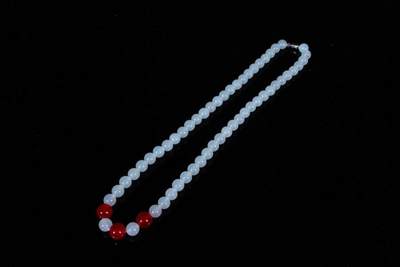 上海都达杂项专场十八（全场包邮） - 天然淡粉玛瑙项链 附鉴定证书