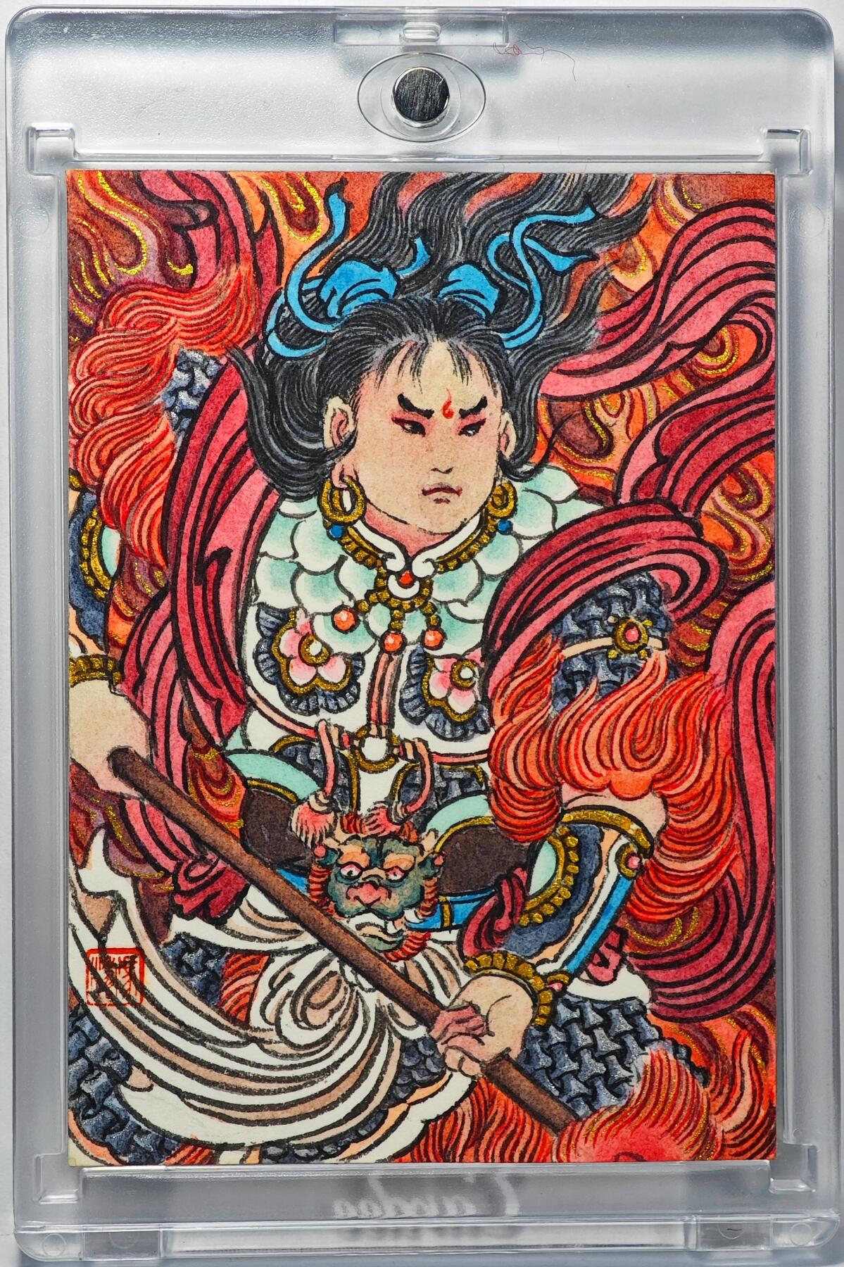 白泽拍卖卡牌手绘专场第32期（愿得长如此 年年物侯新） 2025 冯涛手绘卡 三坛海会大神  冯涛亲签 卡砖封装