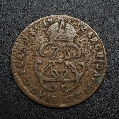 【淘币小摊】限时拍第八百六十拍  老铜币场  满百包邮可预留两周  周一统一发货  - 奥地利尼德兰1712年查理六世1LIARD铜币