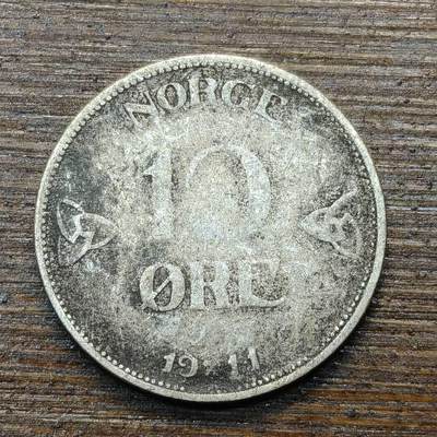 【春节前最后一拍，下一场3.3号】★第139加场★银币专场 不寄存，200包邮。不满200元，支付5元运费。《接受代拍 代送NGC评级》 - 99【无寄存】挪威 1911年 10欧尔 银币