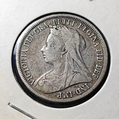 KK钱币收藏小铺  第398期 百期特拍（四拍之二） 2月预留时间 周末发货 -  1900英国维多利亚女王1先令银币
