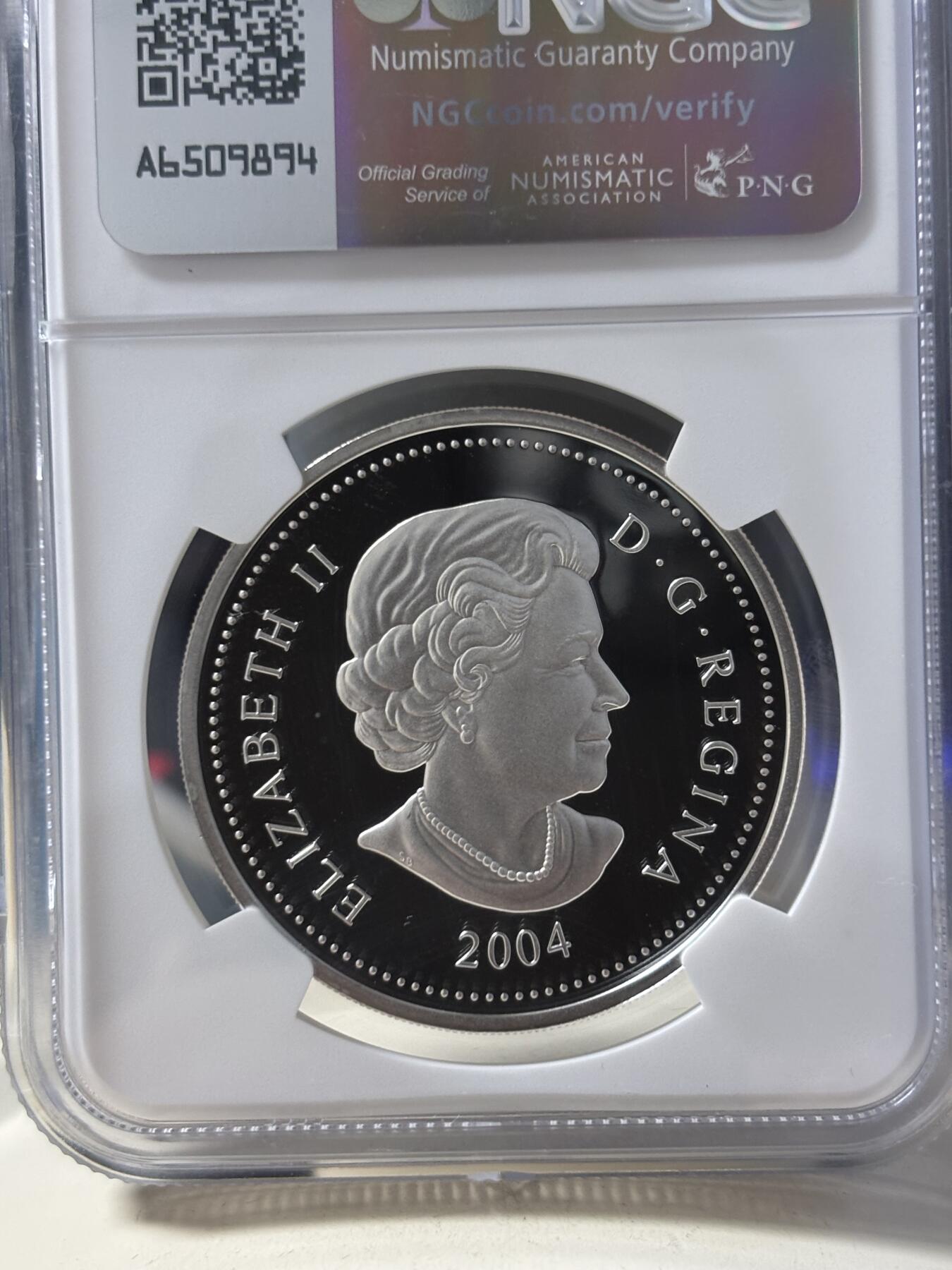 第190期拍卖 2004年加拿大驼鹿纪念银币NGC-PF69  28.8g,999银