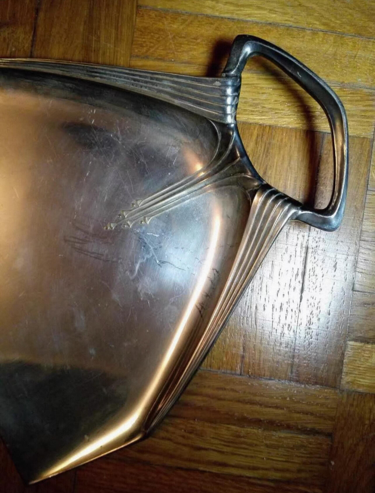 法国跳蚤市场淘到个人闲置法国19世纪法棍欧洲餐桌小刷帚和簸箕餐具专用老面包屑扫把镀银（接受交换朝鲜章）