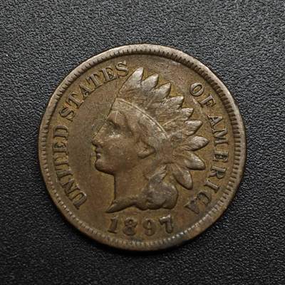 【淘币小摊】限时拍第八百六十拍  老铜币场  满百包邮可预留两周  周一统一发货  - 美国1897年印第安一分铜币