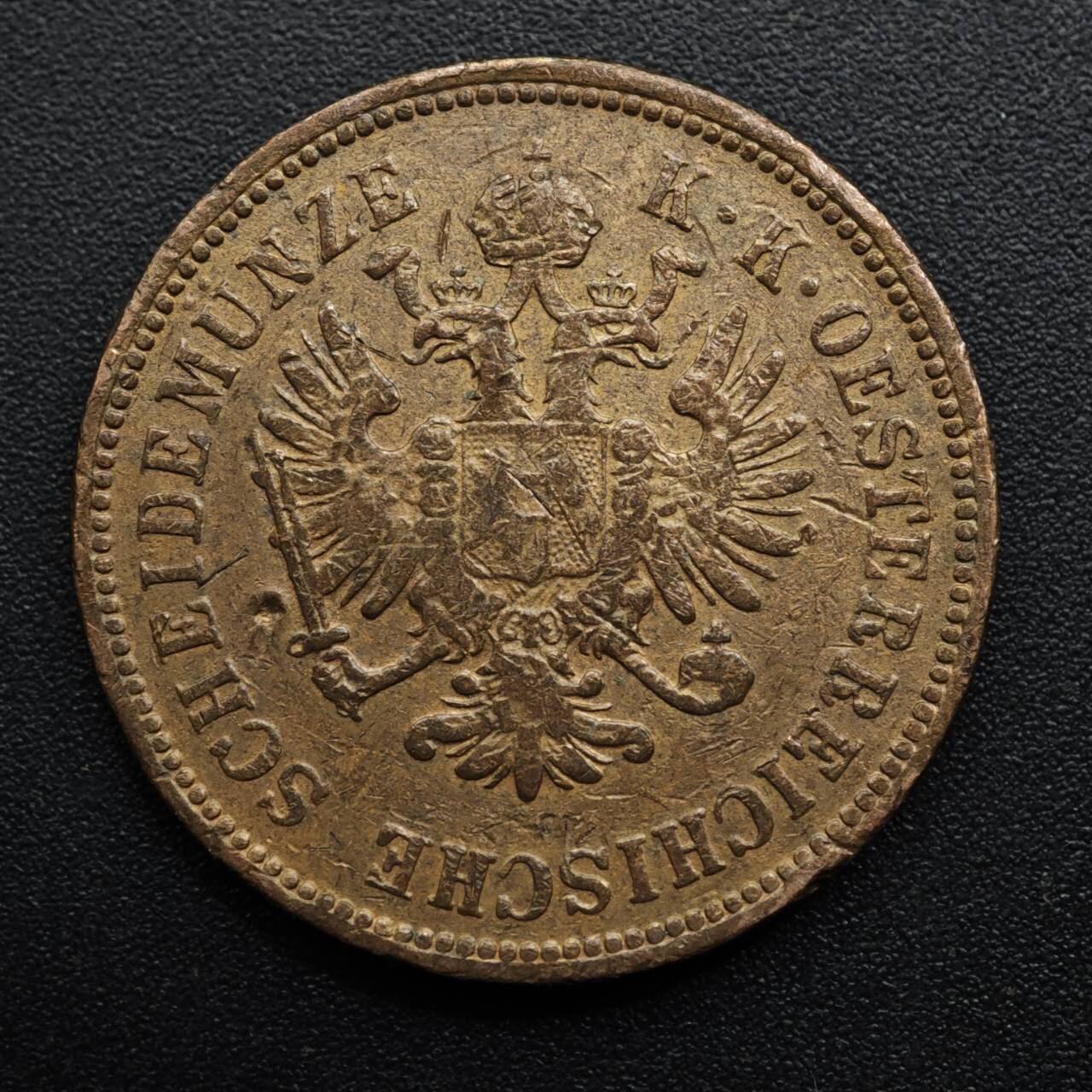 【淘币小摊】限时拍第八百六十拍  老铜币场  满百包邮可预留两周  周一统一发货  奥地利1861年4克鲁泽铜币