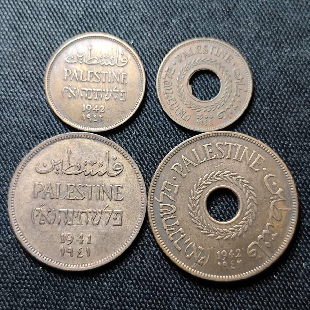 KK钱币收藏小铺  第398期 百期特拍（四拍之二） 2月预留时间 周末发货  巴勒斯坦大小面值一组8枚 含银币镍币铜币！