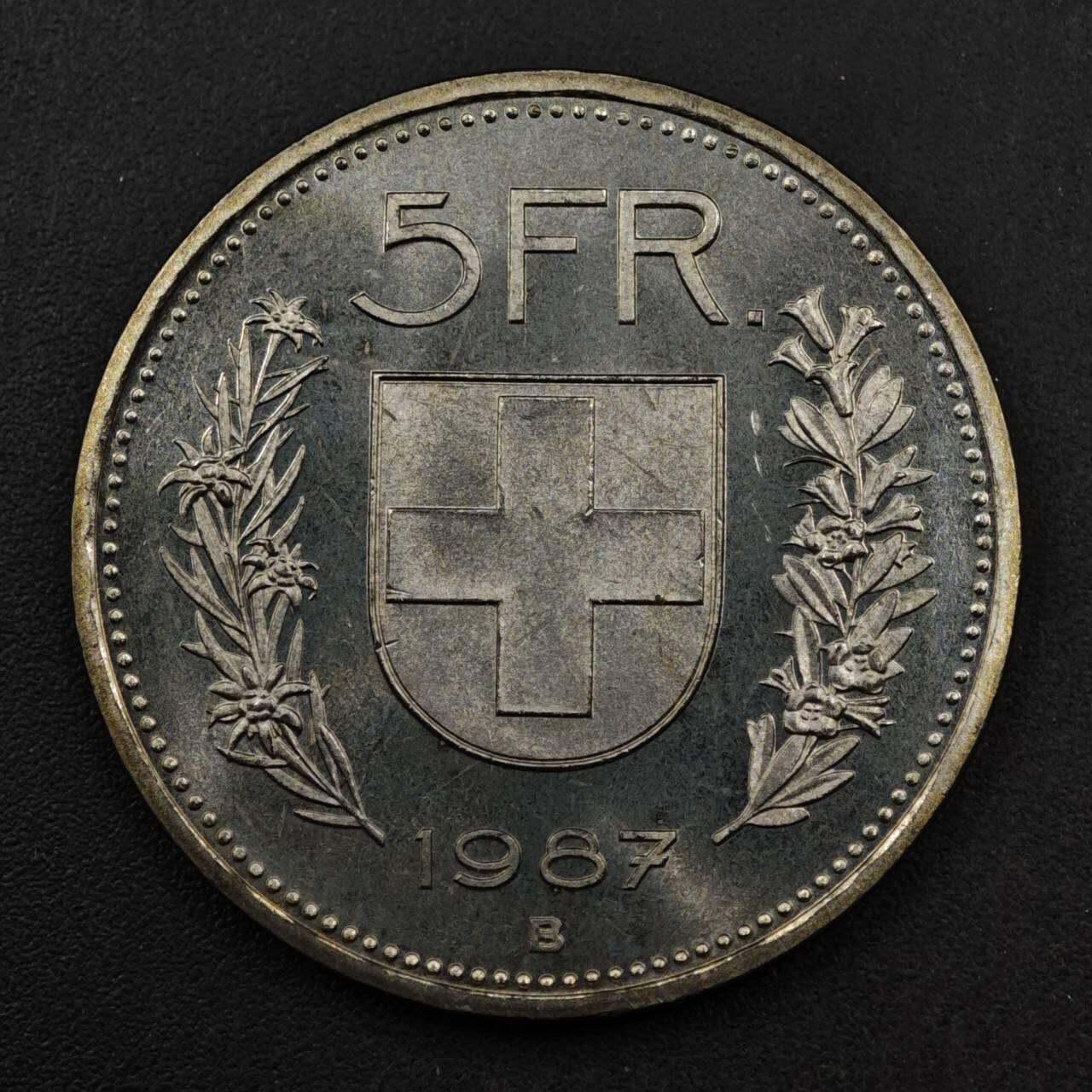 【淘币小摊】限时拍第八百五十八拍  散币场  满百包邮可预留两周  周一统一发货  瑞士1987年5法郎镍币