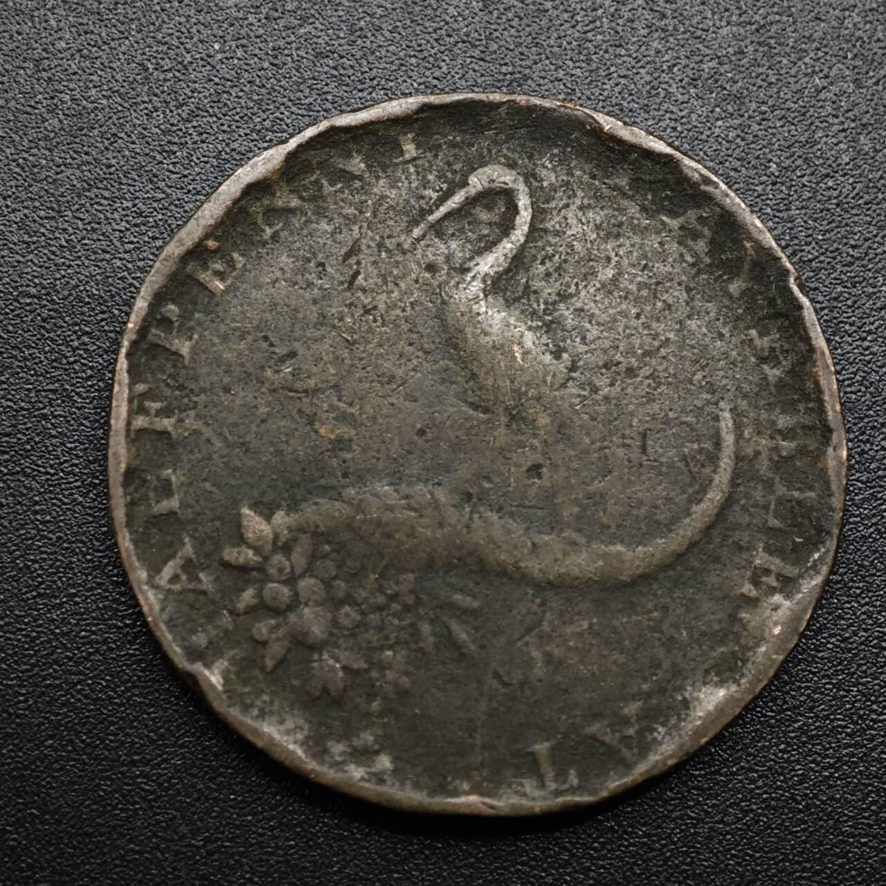 【淘币小摊】限时拍第八百六十拍  老铜币场  满百包邮可预留两周  周一统一发货  英国1791年威尔士安格尔西半便士铜币代币