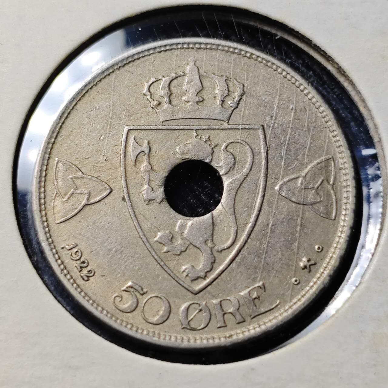 KK钱币收藏小铺  第398期 百期特拍（四拍之二） 2月预留时间 周末发货  1922挪威1克朗镍币