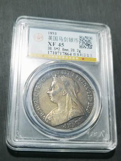 天下钱庄专场欢迎参拍 - 英国维多利亚披纱马剑银币