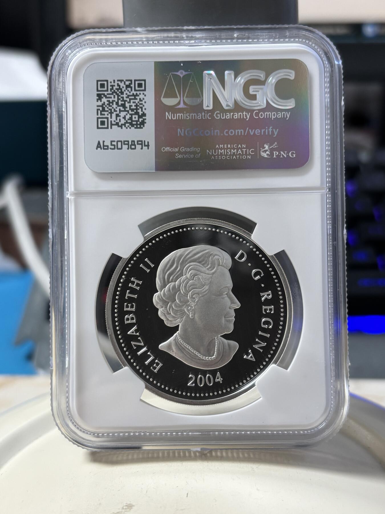 第190期拍卖 2004年加拿大驼鹿纪念银币NGC-PF69  28.8g,999银