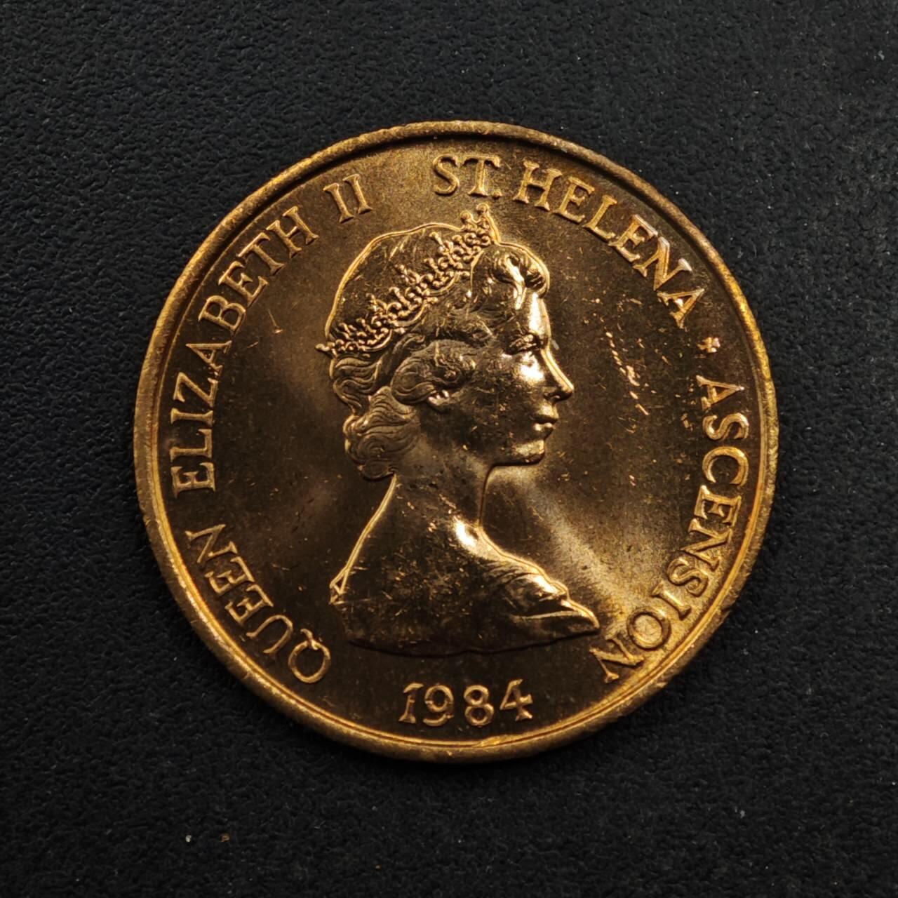 【淘币小摊】限时拍第八百五十八拍  散币场  满百包邮可预留两周  周一统一发货  圣赫勒拿1984年金枪鱼1便士铜币