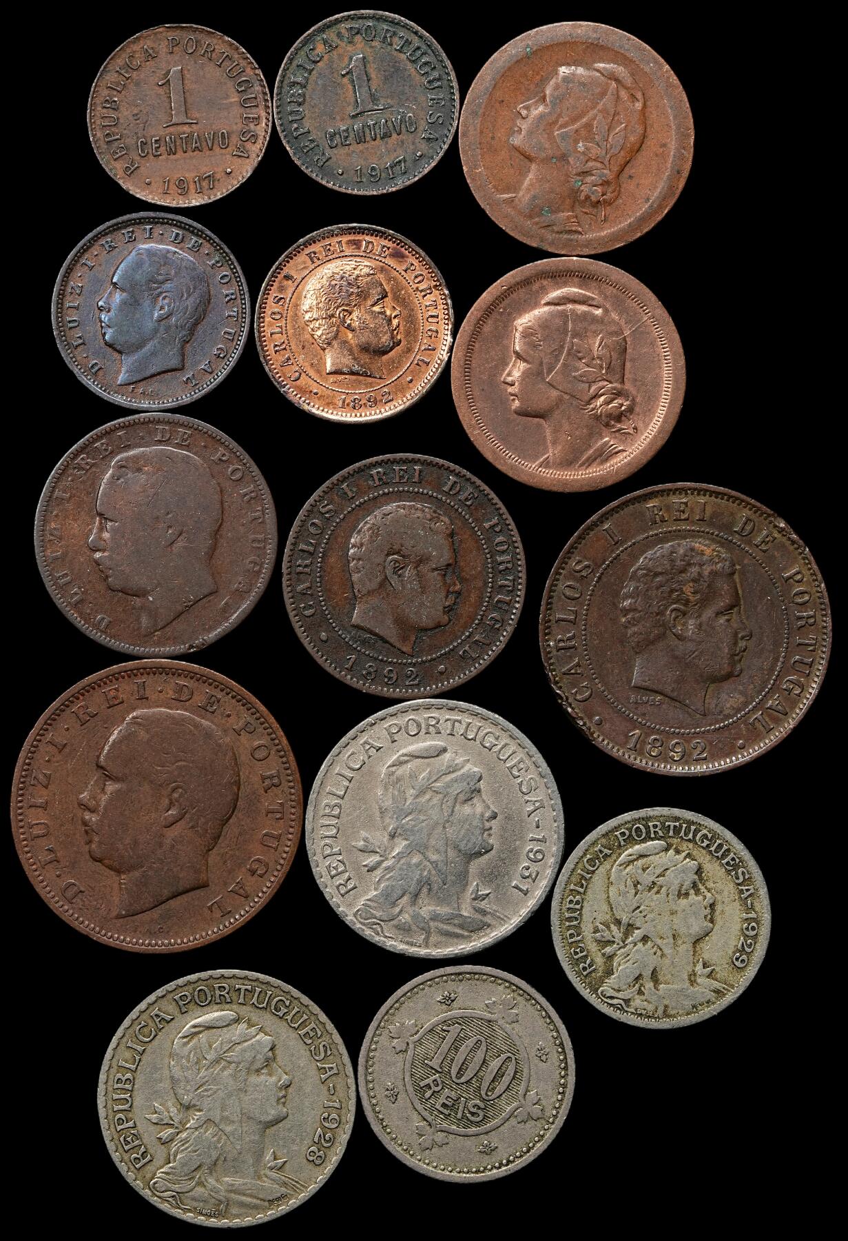 修遠堂世界钱币第103期 葡萄牙旧钱币一组