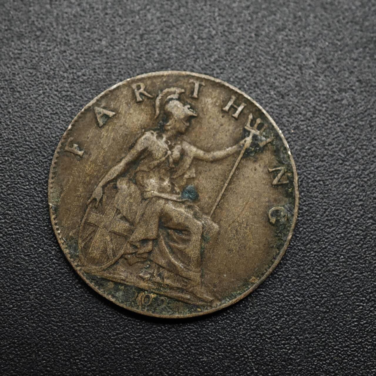 【淘币小摊】限时拍第八百六十拍  老铜币场  满百包邮可预留两周  周一统一发货  英国1909年爱德华七世法新铜币