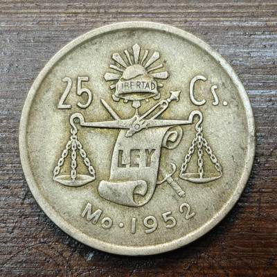 【春节前最后一拍，下一场3.3号】★第139加场★银币专场 不寄存，200包邮。不满200元，支付5元运费。《接受代拍 代送NGC评级》 - 100【无寄存】墨西哥 1952年 25分 银币