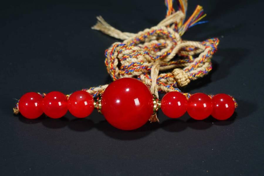 上海都达杂项专场十八（全场包邮） 天然红玛瑙锁骨链挂件 附鉴定证书