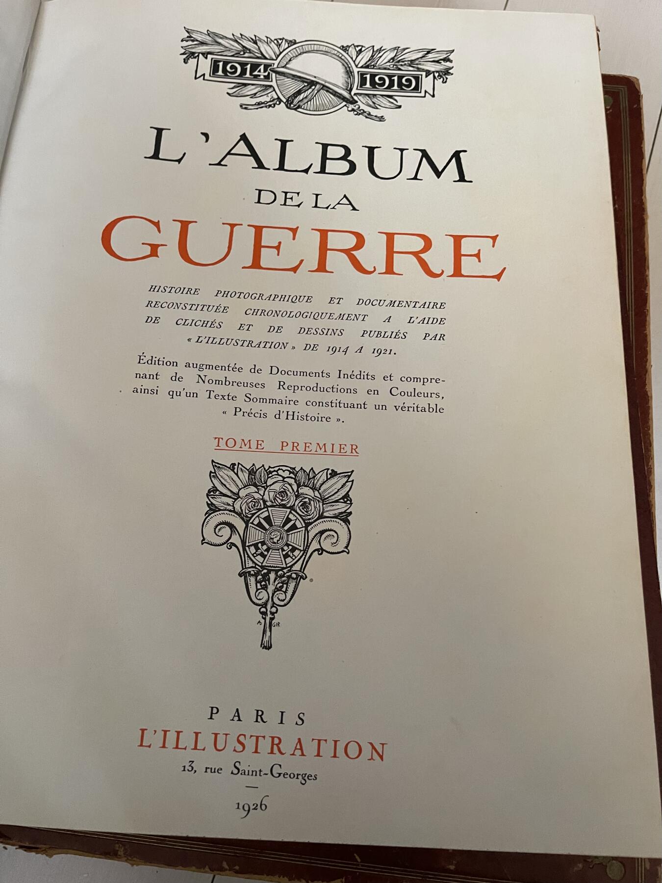 三本1922和1926年出版法国一战纪念画册图片书一本500第一次世界大战（可交换朝鲜章）