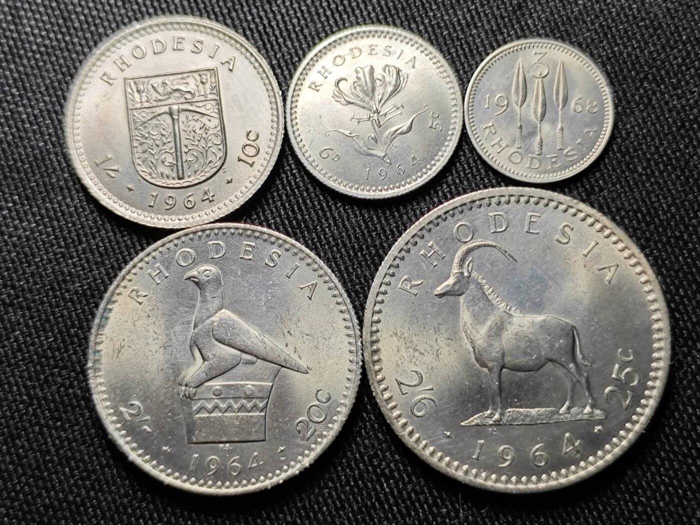 KK钱币收藏小铺  第398期 百期特拍（四拍之二） 2月预留时间 周末发货 罗得西亚大小面值一套 好品