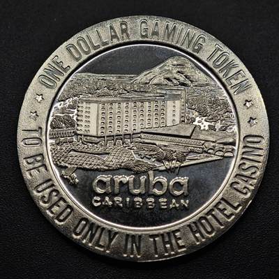【淘币小摊】限时拍第八百五十八拍  散币场  满百包邮可预留两周  周一统一发货  - 阿鲁巴1966年加勒比酒店赌场（Hotel and Casino Aruba Caribbean）1美元代币镍币