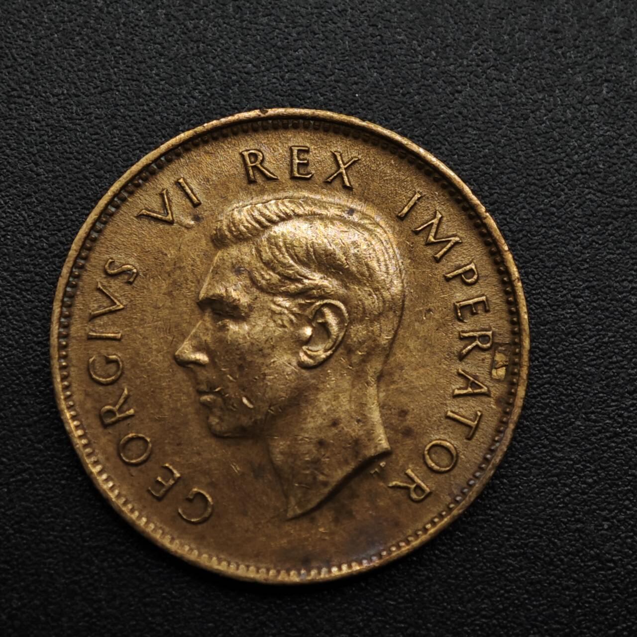 【淘币小摊】限时拍第八百六十拍  老铜币场  满百包邮可预留两周  周一统一发货  南非1945年乔治六世法新铜币