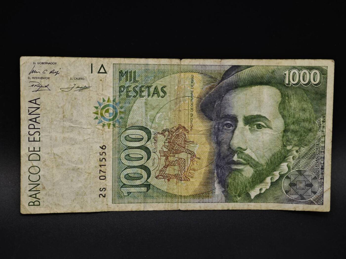 【淘币小摊】实时拍第八百五十九拍   无佣金福利纸币场   满百包邮可预留二周 每周一统一发货   西班牙1000比赛塔纸币【有折】