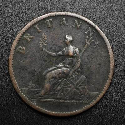 【淘币小摊】限时拍第八百六十拍  老铜币场  满百包邮可预留两周  周一统一发货  - 英国1806年乔治三世半便士铜币