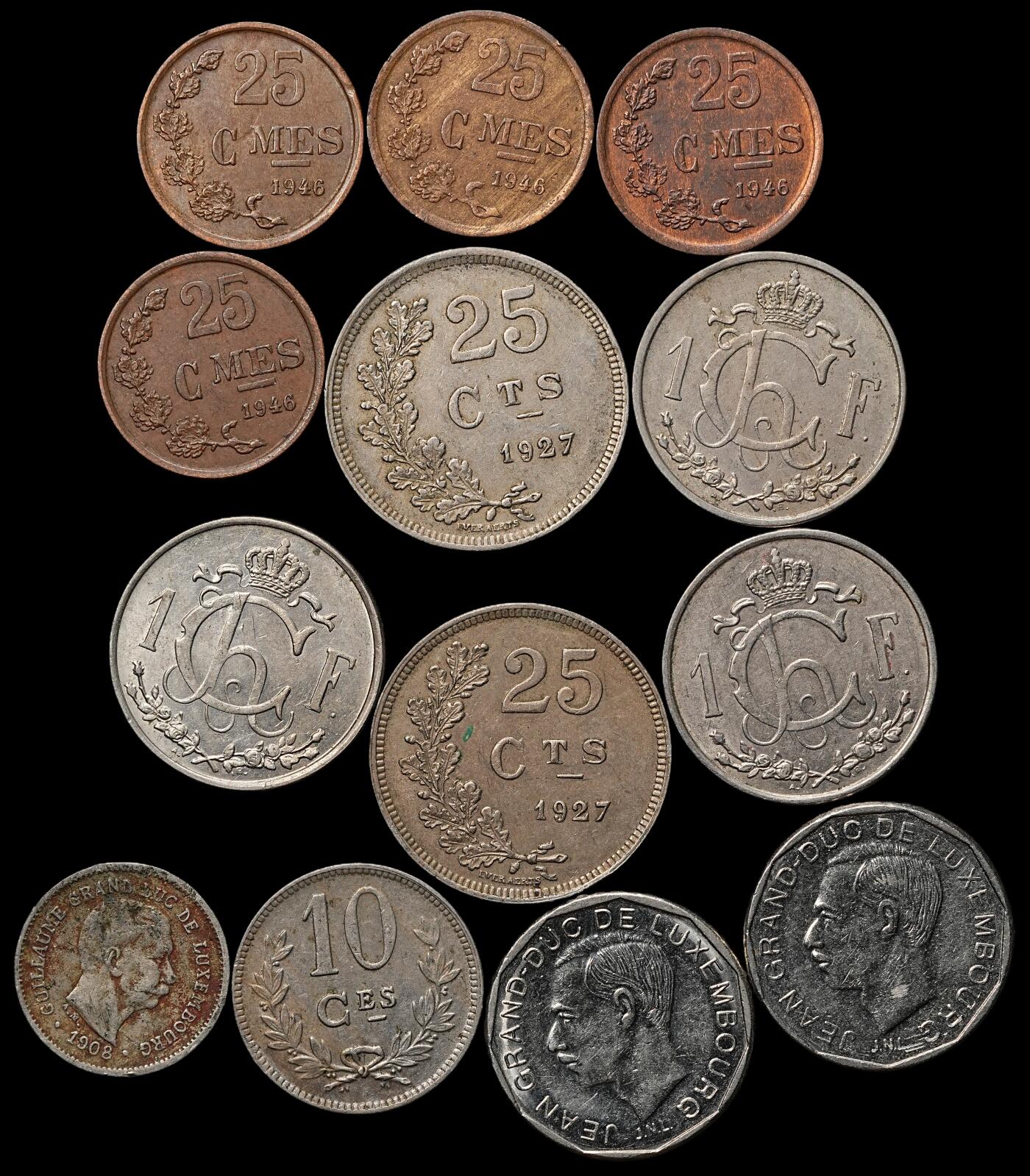 修遠堂世界钱币第103期 卢森堡旧钱币 第二组