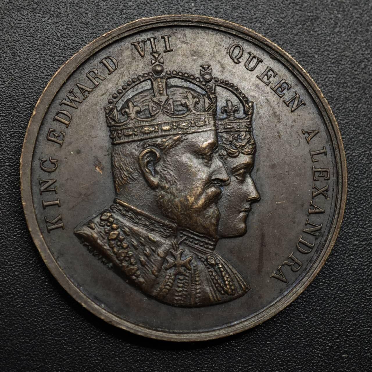 【淘币小摊】限时拍第八百六十拍  老铜币场  满百包邮可预留两周  周一统一发货  英国1902年伍利奇（Woolwich）纪念爱德华七世加冕铜质纪念章30mm