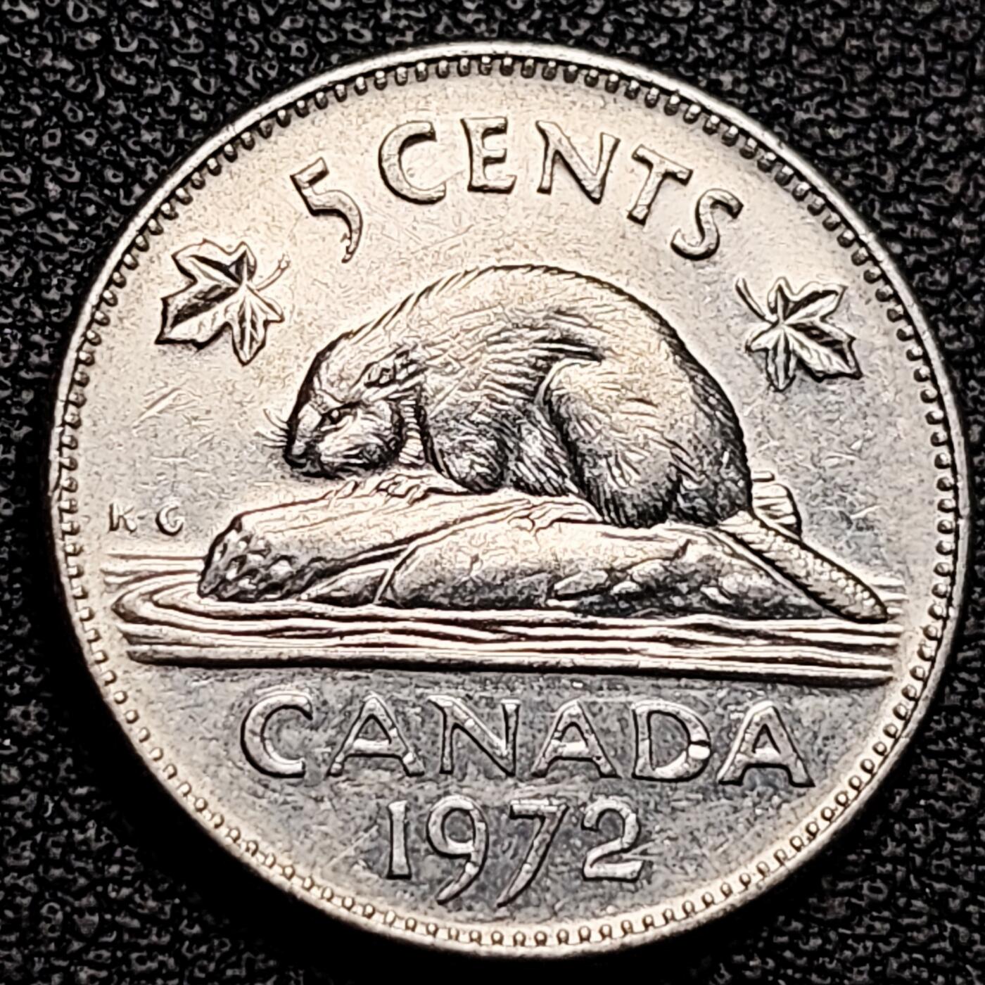 泉币菌-第180场- 精品福利场 1972年.加拿大5分硬幣.海狸.伊莉莎白.21mm