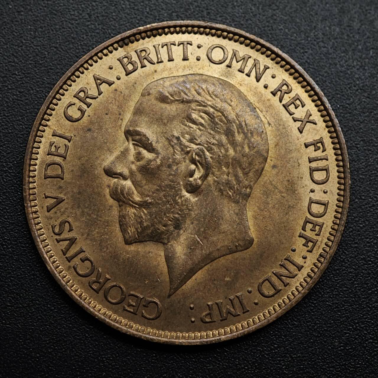 【淘币小摊】限时拍第八百六十拍  老铜币场  满百包邮可预留两周  周一统一发货  英国1936年乔治五世一便士铜币