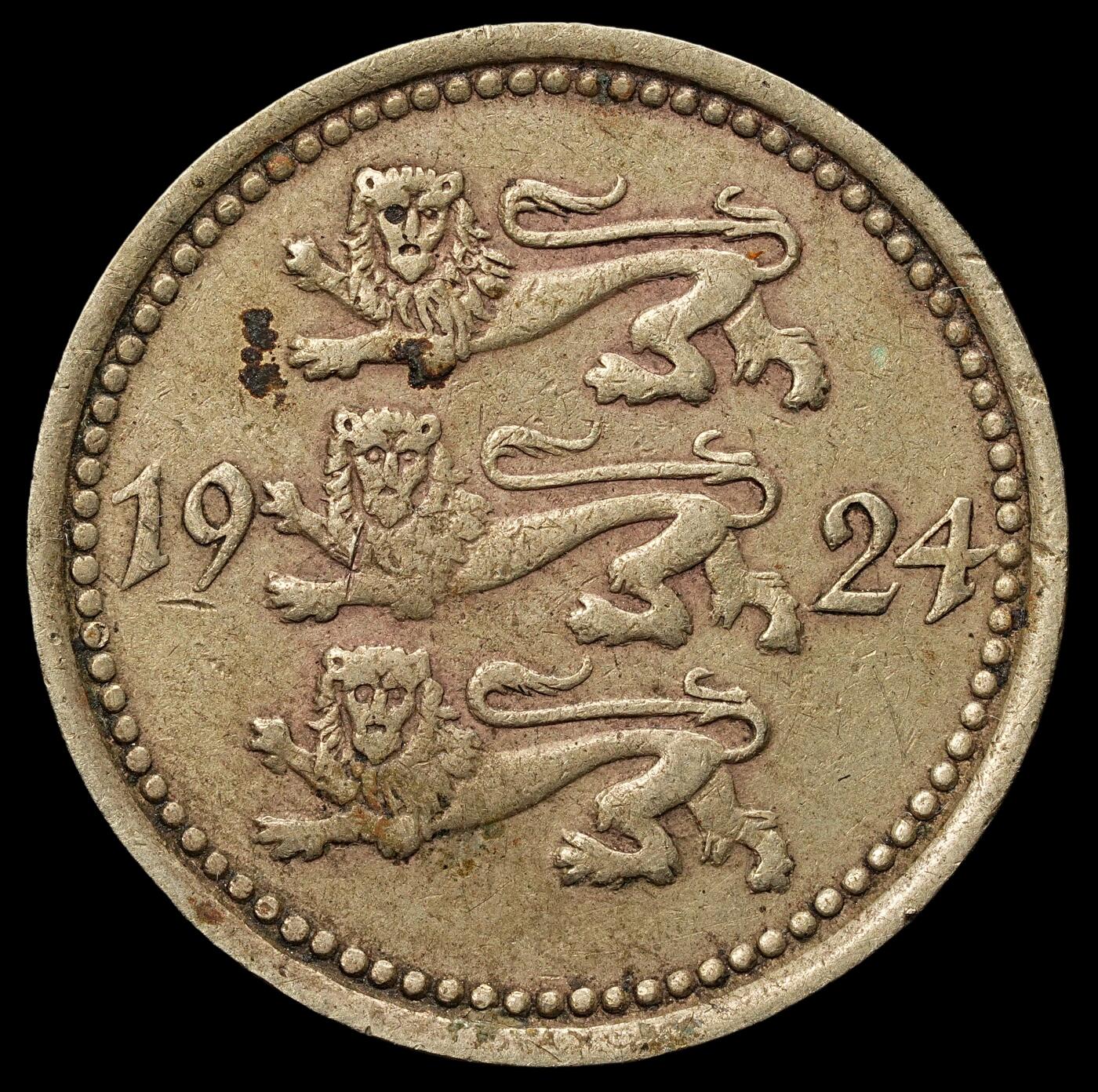 修遠堂世界钱币第103期 1924年爱沙尼亚5马克