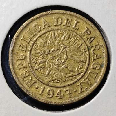 KK钱币收藏小铺  第398期 百期特拍（四拍之二） 2月预留时间 周末发货 -  1947巴拉圭5分铜币
