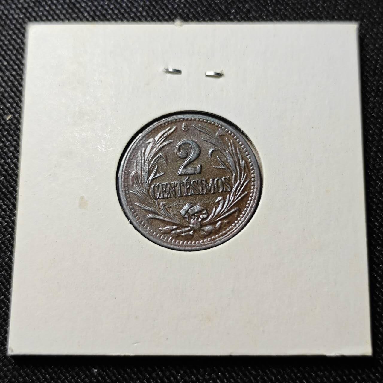 KK钱币收藏小铺  第398期 百期特拍（四拍之二） 2月预留时间 周末发货  1951乌拉圭2分铜币 此版末年