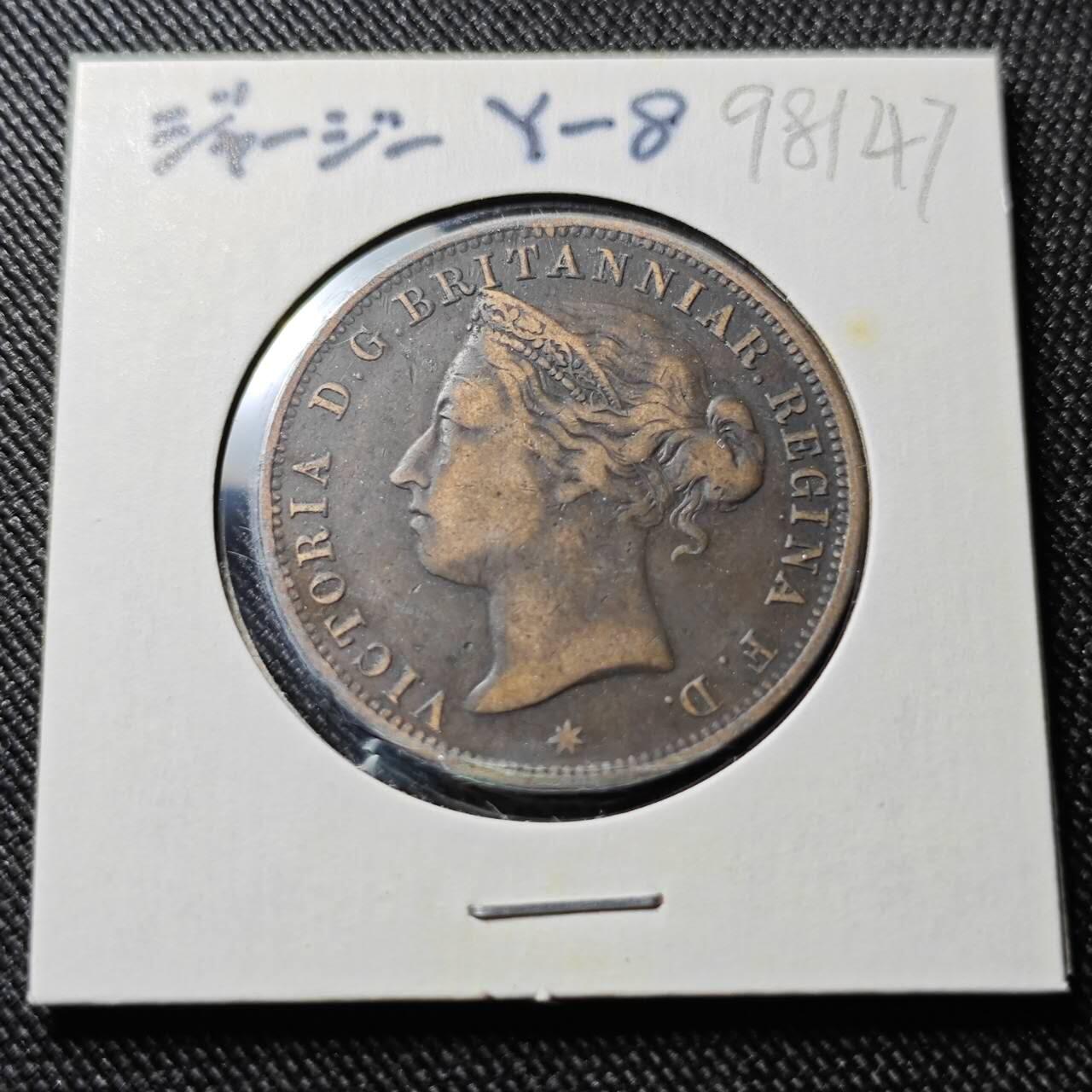 KK钱币收藏小铺  第398期 百期特拍（四拍之二） 2月预留时间 周末发货  1888英属泽西维多利亚女王1/12先令铜币