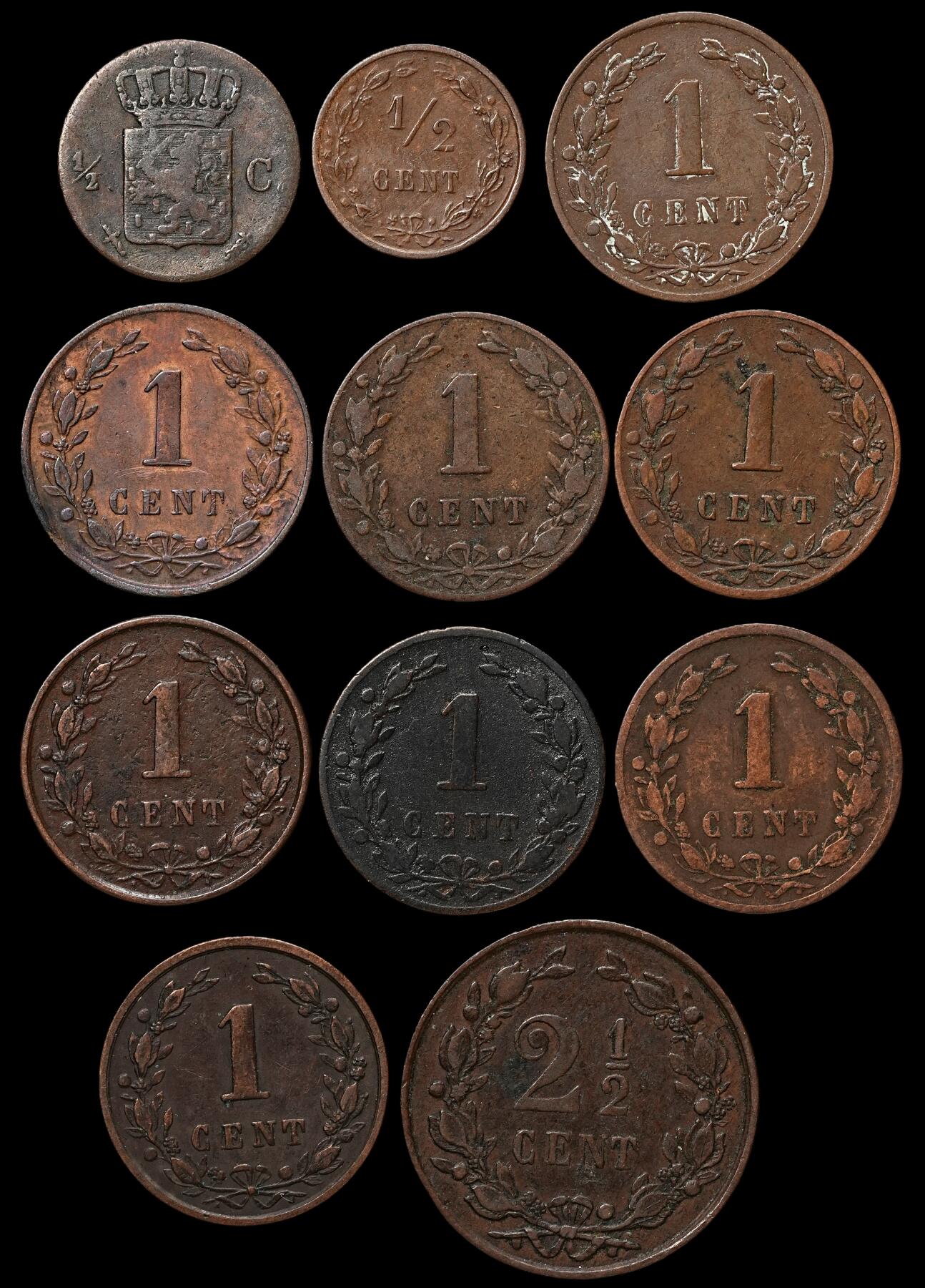 修遠堂世界钱币第103期 19世纪荷兰旧铜币 第二组