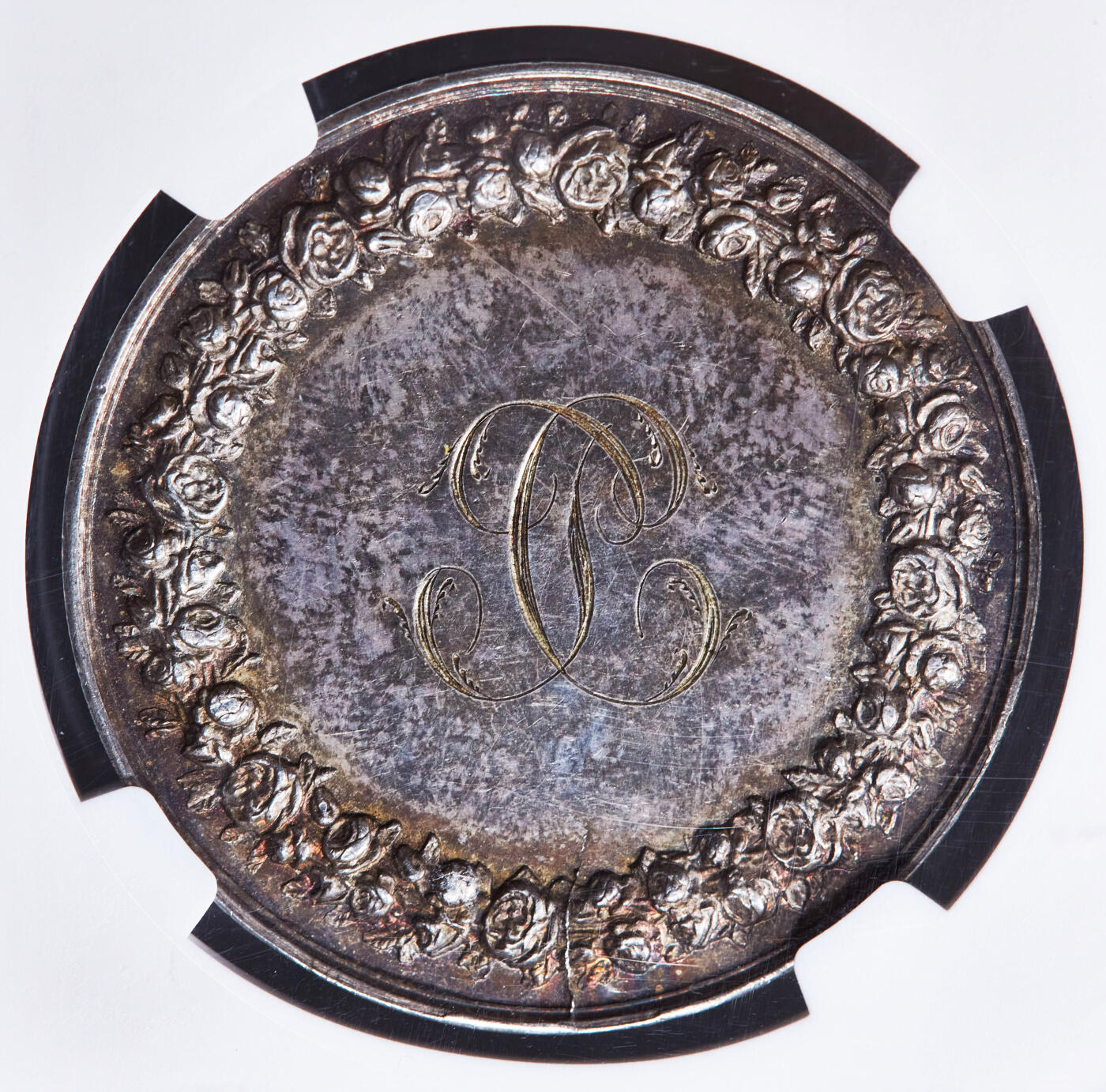 【俄甄集藏】马年新春第一拍 2026年(048)02-25星期三 晚 19:30 全场包邮 法国1832-1841年著名章牌艺术家让-皮埃尔·德·皮莫兰作品结婚大银章，NGC MS61，黄油酱彩老包浆，设计精美，直径39mm，油灯铭，原铸年份稀少