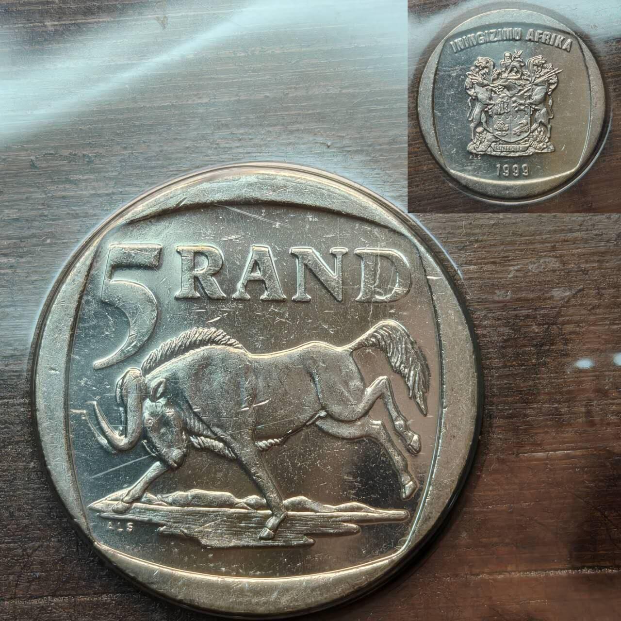 【春节前最后一拍，下一场3.3号】★第139加场★银币专场 不寄存，200包邮。不满200元，支付5元运费。《接受代拍 代送NGC评级》 143【无寄存】南非1999年硬币四枚 含一枚1兰特银币